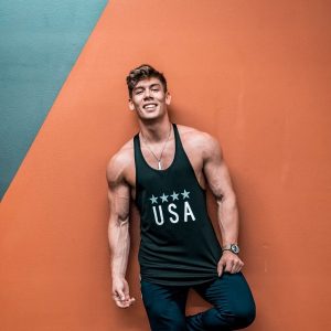 Camiseta BVD Negra Graphic Stringer USA JED NORTH