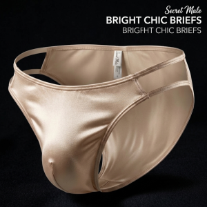 Brief Slip Satinado SECRET MALE Beige SMI004