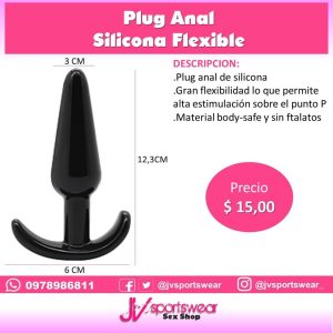Plug Anal de silicona flexible forma de cono