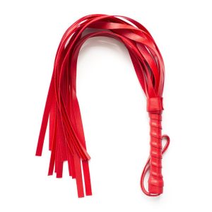 Látigo Bondage Rojo Cuero PU