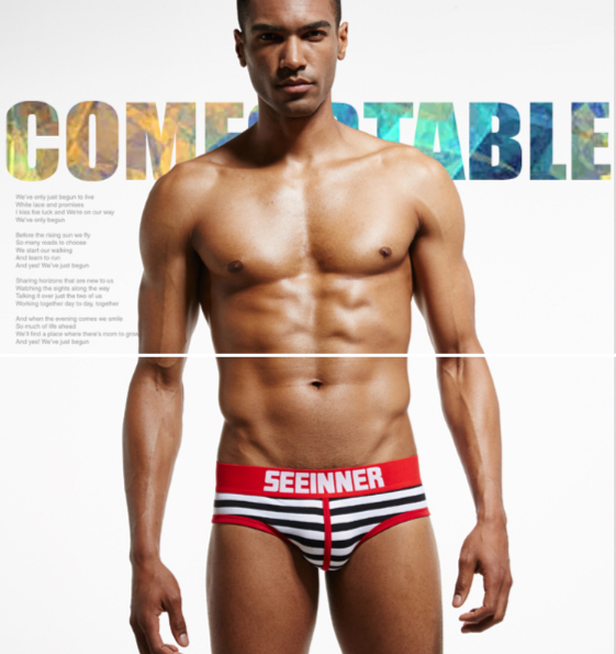 Brief Rayas Blanco/Negro SEEINNER Rojo - Image 3