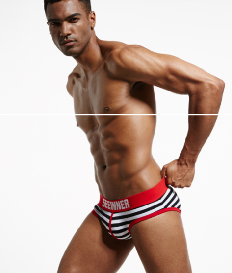 Brief Rayas Blanco/Negro SEEINNER Rojo - Image 5