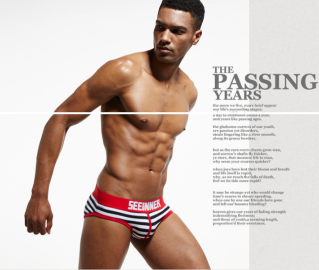 Brief Rayas Blanco/Negro SEEINNER Rojo - Image 4