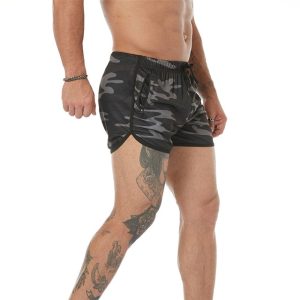Shorts Deportivo Camuflado Negro gris