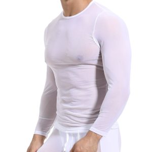 Camiseta Long Sleeve Mesh MENSSEXI Blanco
