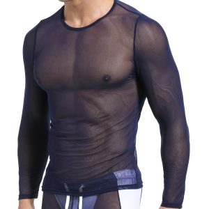 Camiseta Long Sleeve Mesh MENSSEXI Azul
