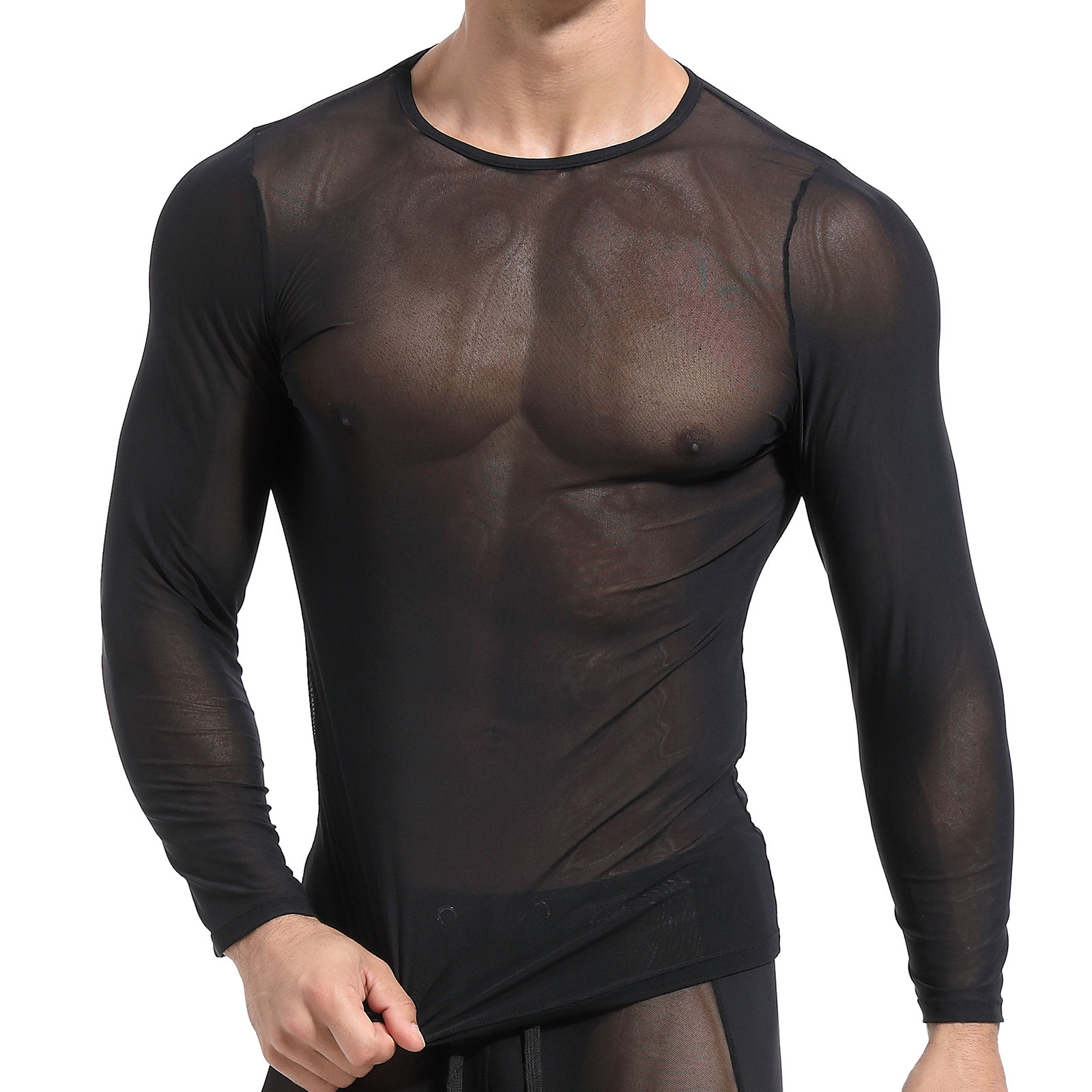 Camiseta Long Sleeve Mesh MENSSEXI Negra - Image 2
