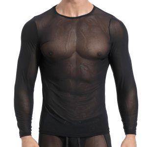 Camiseta Long Sleeve Mesh MENSSEXI Negra