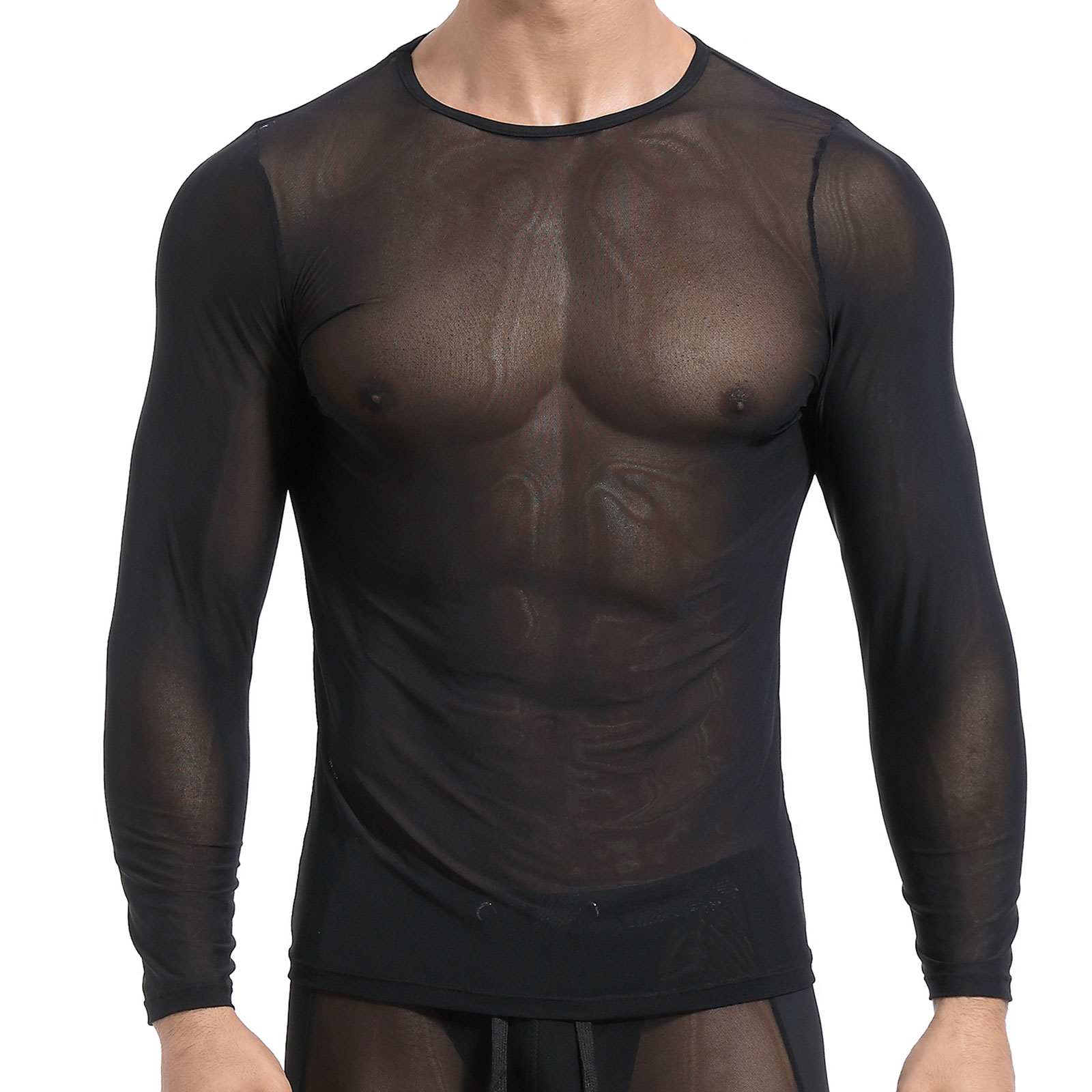 Camiseta Long Sleeve Mesh MENSSEXI Negra