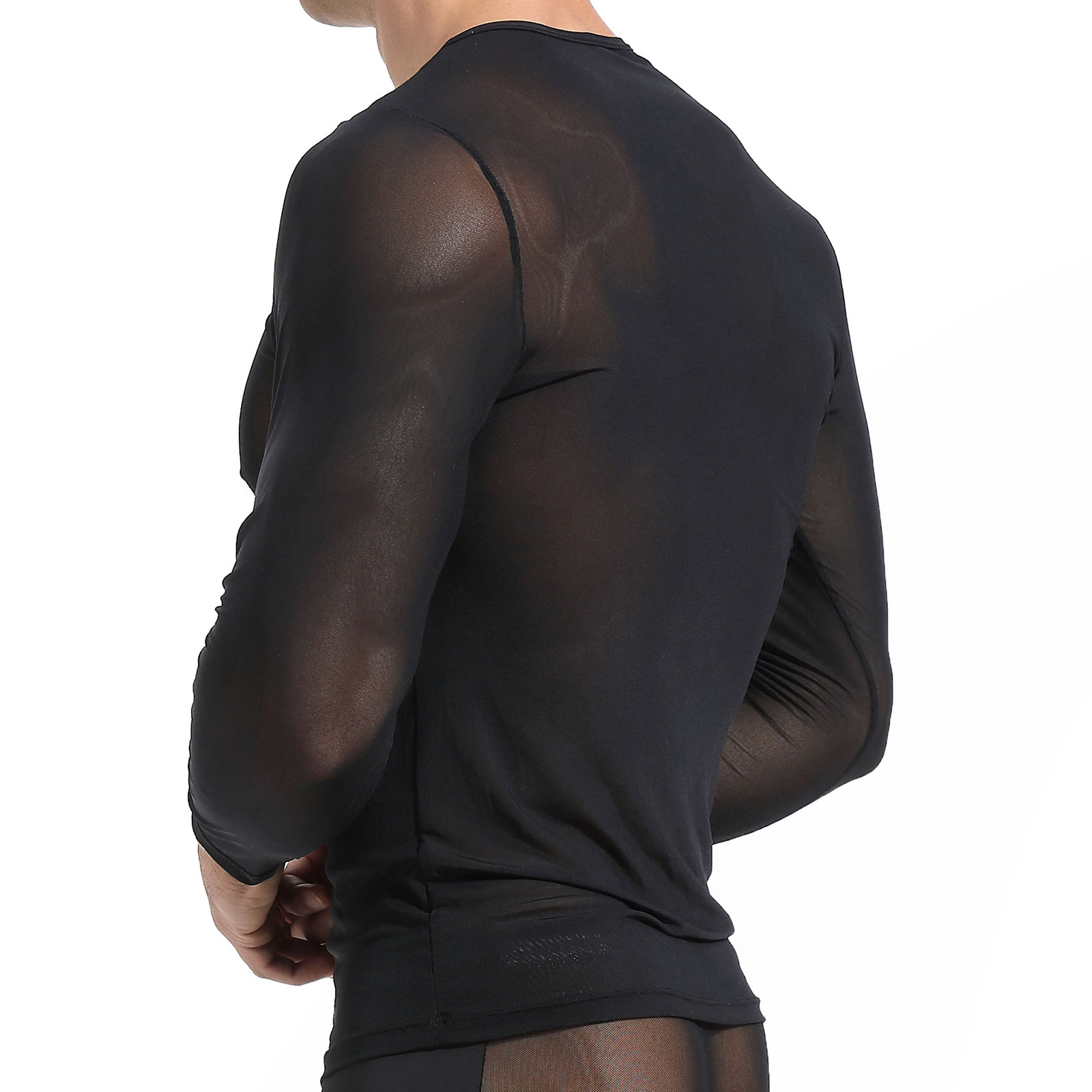 Camiseta Long Sleeve Mesh MENSSEXI Negra - Image 4