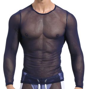 Camiseta Long Sleeve Mesh MENSSEXI Azul