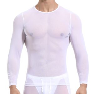 Camiseta Long Sleeve Mesh MENSSEXI Blanco