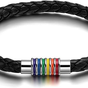 Pulsera de Cuero Rainbow Magnética