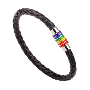 Pulsera de Cuero Rainbow Magnética