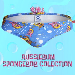 Traje de Baño tipo brief AUSSIEBUM Sponge Bob Celeste