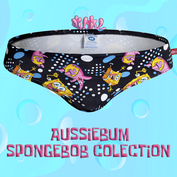 Traje de Baño tipo brief AUSSIEBUM Sponge Bob Negro