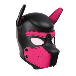 Máscara de Perro Negro con Fucsia (Puppy Mask)