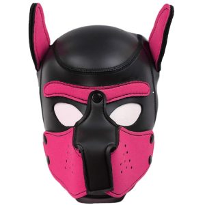 Máscara de Perro Negro con Fucsia (Puppy Mask)