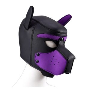 Máscara de Perro Negro con purpura (Puppy Mask)