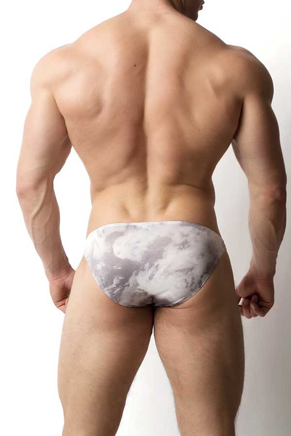 Brief Pop off Stretch JJ MALIBU Gris Tye Dye - Image 3