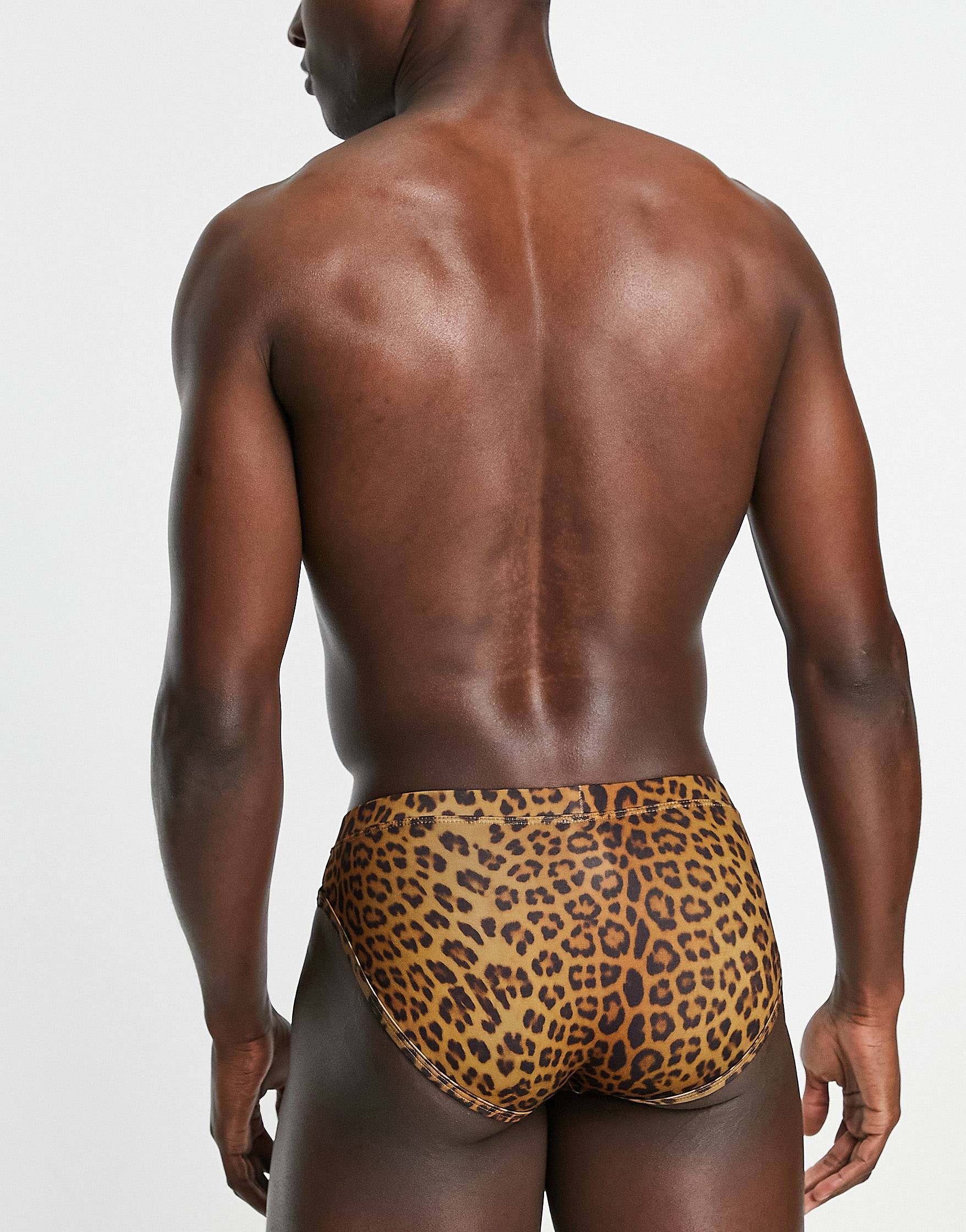 Traje de Baño tipo brief ASOS DESIGN Leopard - Image 4