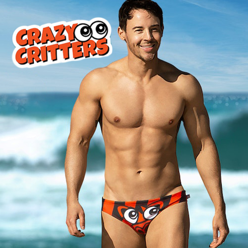 Traje de Baño tipo brief AUSSIEBUM Crazy Critters Naranja