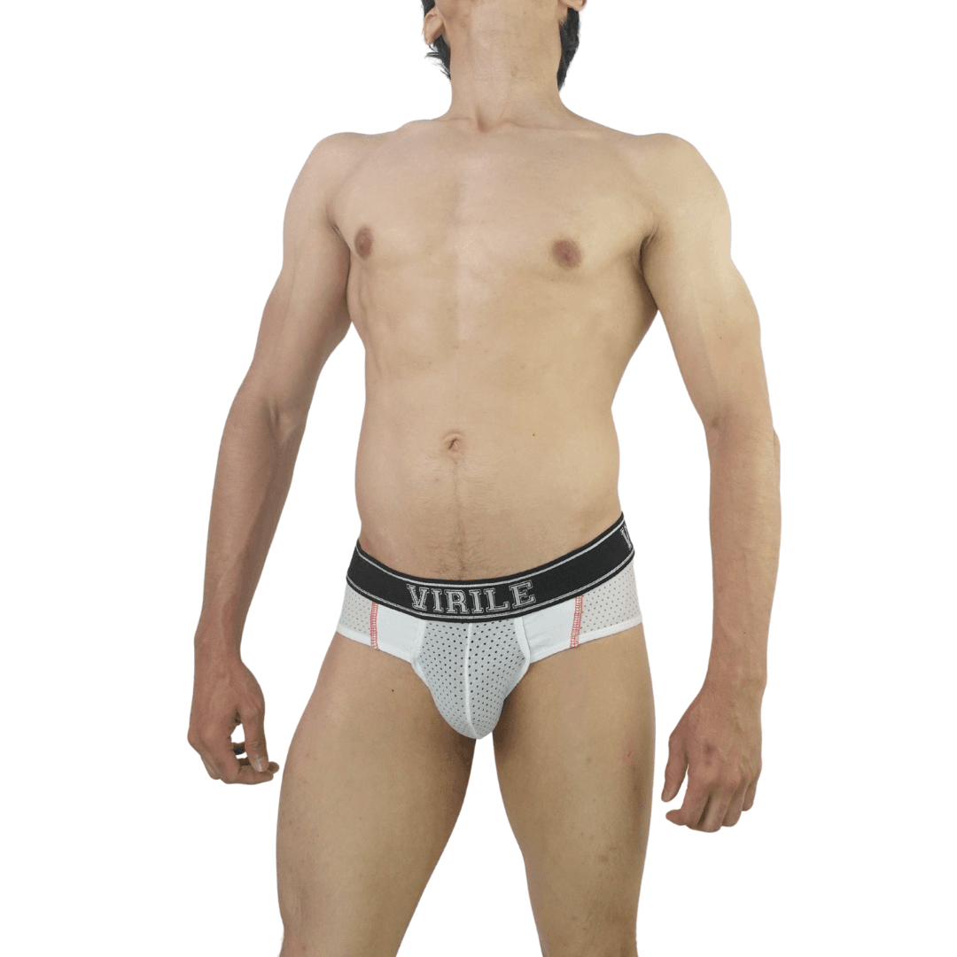 Brief Dual Mesh VIRILE Blanco VLH003