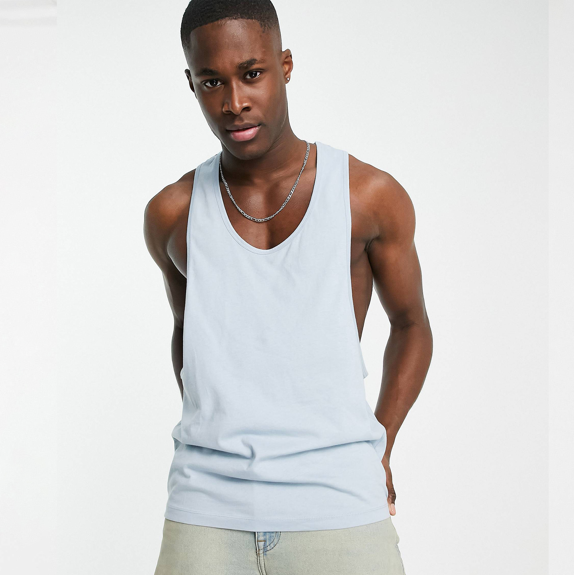 Camiseta BVD ASOS Vest with Extreme (Racerback) Azul Fog