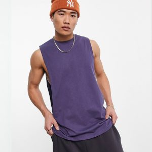 Camiseta BVD ASOS Relaxed Vest Atlanta Print 1994 (Mangas Cut Open Side) Morado