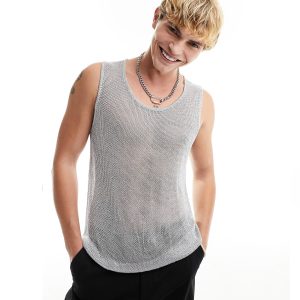 Camiseta BVD ASOS Metálica Silver Mesh Vest