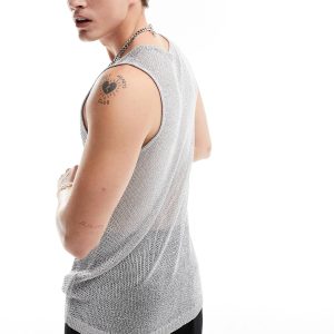 Camiseta BVD ASOS Metálica Silver Mesh Vest