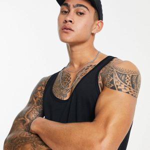 Camiseta BVD ASOS Organic Cotton Blend Vest Negra