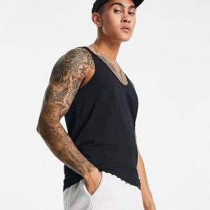 Camiseta BVD ASOS Organic Cotton Blend Vest Negra