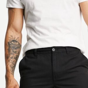 Shorts Slim Fit Chino de NEW LOOK Negro