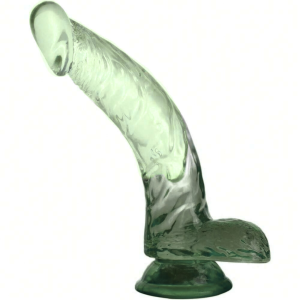 Dildo Realista Translúcido Morado y Verde Oliva