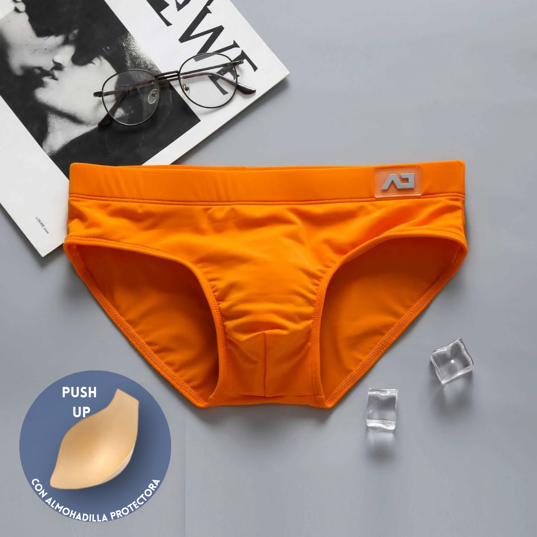 Traje de Baño tipo brief ADD (Con Almohadilla Protectora) Naranja