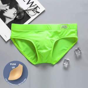 Traje de Baño tipo brief ADD (Con Almohadilla Protectora) Verde Neón