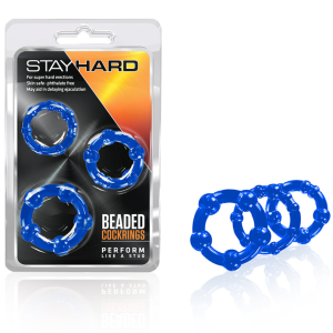 Anillos Beaded STAY HARD de blush (3 Pack) Azul Índigo