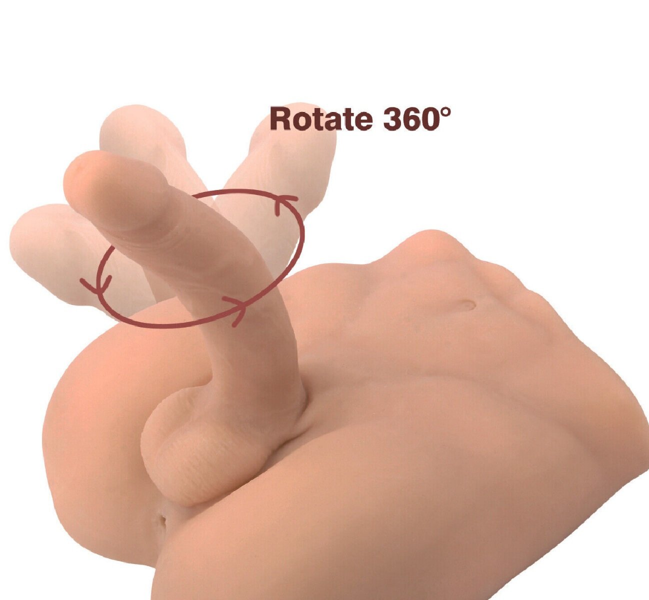 Torso Bajo Realista EROHOT (Masturbador & Pene Rotativo18cm.) - Image 2