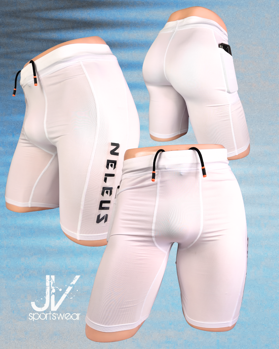Lycra Corta de Compresión NELEUS Blanco - Image 2