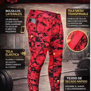 Lycra de Compresión Mesh MILIN NACO Camo Rojo