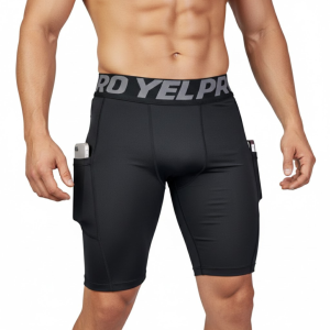 Lycra Corta de Compresión YELPRO Negro (doble bolsillo)