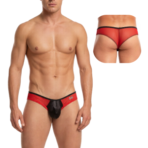Cachetero Thong Sheer COVER MALE Rojo CMK049