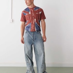 Camiseta de Corte Boxy fit RECLAIMED VINTAGE Bandera Reino Unido