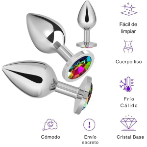 Plug Anal Metálico Gema Multicolor (pequeño)