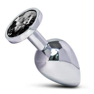 Plug Anal Metálico Gema Negra (pequeño)