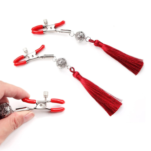 Pinzas para Pezones GOGO FANTASY Ajustables con Cascabel color Rojo