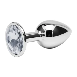 Plug Anal Metálico Gema Blanca (pequeño)