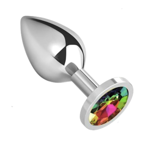 Plug Anal Metálico Gema Multicolor (pequeño)