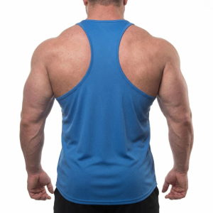 Tank Top Dri-Fit JED NORTH Azul– Camiseta BVD Deportiva para Gimnasio y Bodybuilding